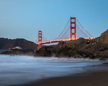 Suspension bridge over sea