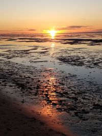 Scenic view of sea during sunset