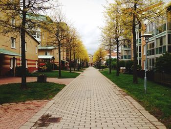 View of footpath in city