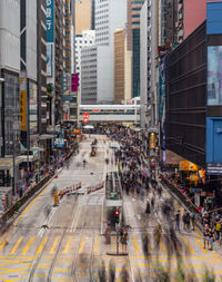 High angle view of traffic on city street