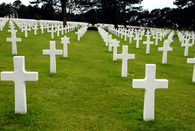 Row of cross on cemetery