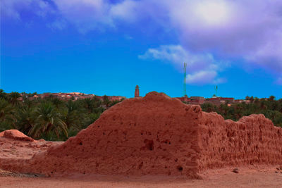 Panoramic view of desert against sky