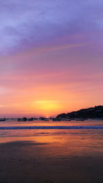 Scenic view of sea at sunset