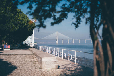 View of suspension bridge