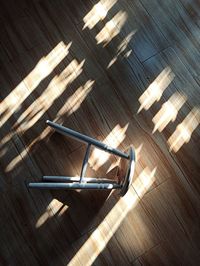 High angle view of wooden floor