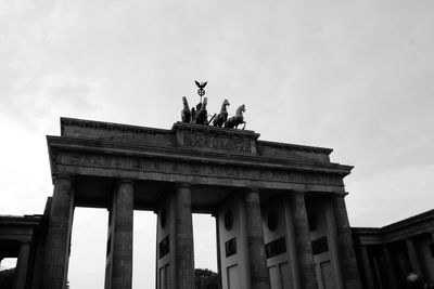 Low angle view of brandenburg gate against sky