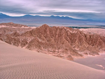 Scenic view of desert against sky