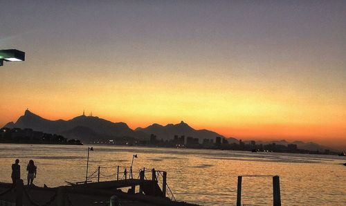 Scenic view of mountains at sunset