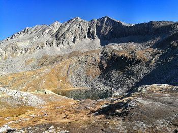 Scenic view of rocky mountains against sky