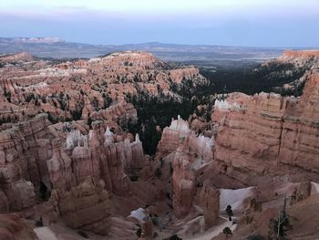 Aerial view of rock formations