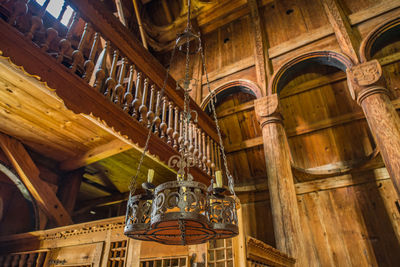 Low angle view of ceiling of historic building