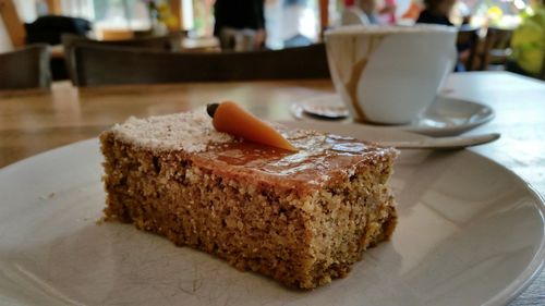 Carrot cake on plate