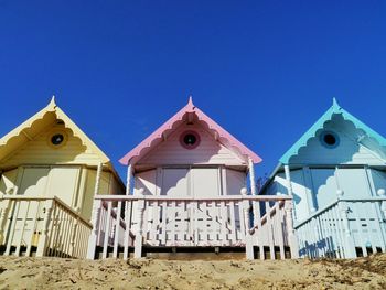 View of built structure against clear blue sky