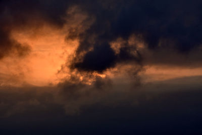 Low angle view of storm clouds in sky