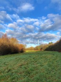 Scenic view of field against sky