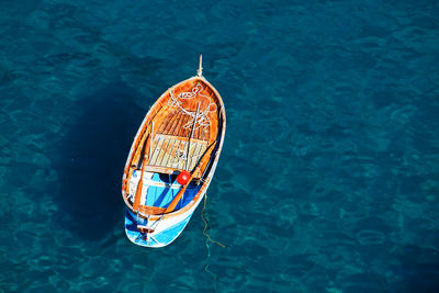 Cropped boat in sea