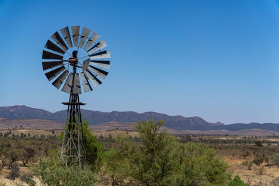 Scenic view of field against clear sky