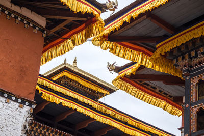 Low angle view of temple roof