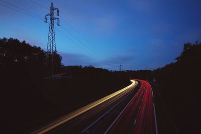 Traffic light trail at dusk