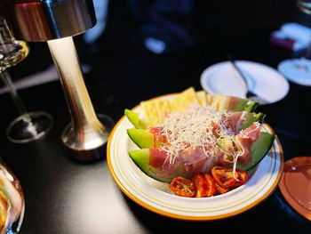 Close-up of food on table