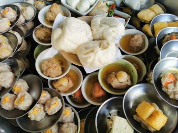 High angle view of food on table