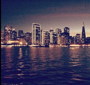 City skyline at night