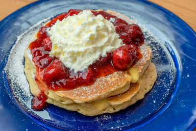 Close-up of dessert served in plate