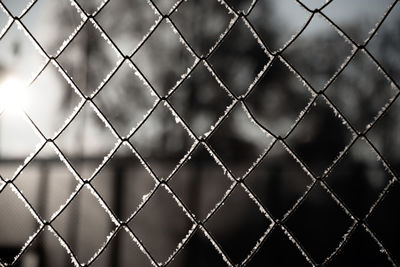 Detail shot of chainlink fence