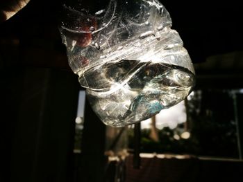 Close-up of ice cubes in glass