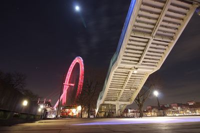 City lit up at night