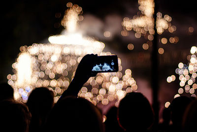 High angle view of people at music concert