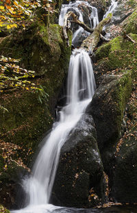 Low angle view of waterfall