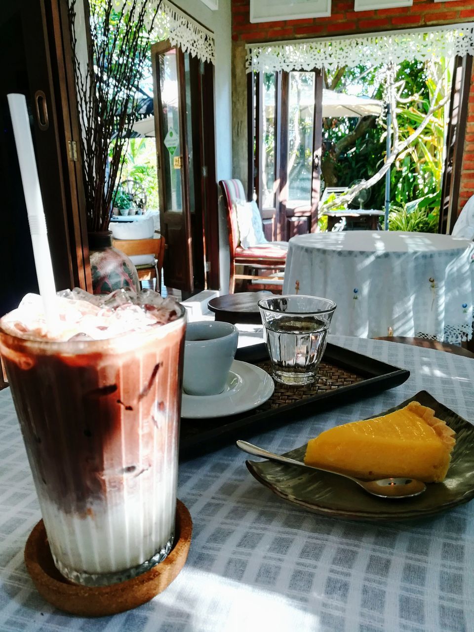 CLOSE-UP OF BREAKFAST ON TABLE AT HOME