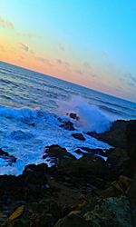 Scenic view of sea during sunset