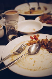 Close-up of meal served in plate