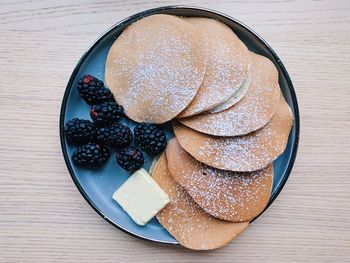 High angle view of breakfast in bowl on table