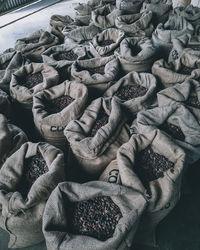 High angle view of spices for sale at market stall