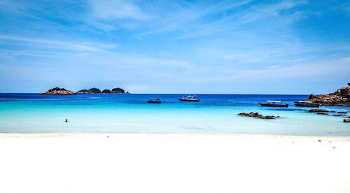 Scenic view of beach against sky