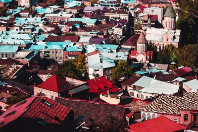 High angle view of city