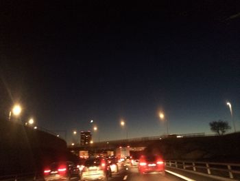 Traffic on road at night