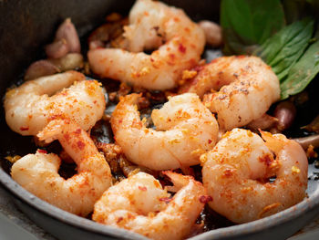 Close-up of seafood in bowl