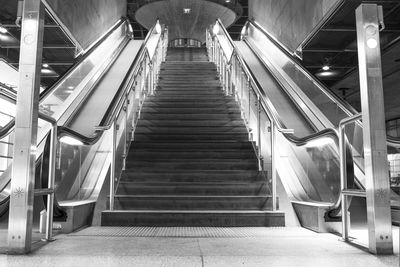 Low angle view of escalator