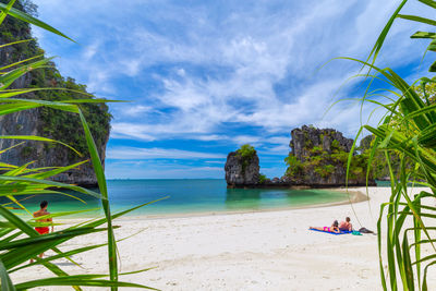 Panoramic view of beach against sky