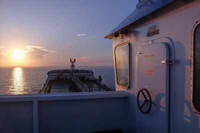 View of sea against sky during sunset