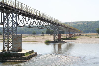 Bridge over river against clear sky