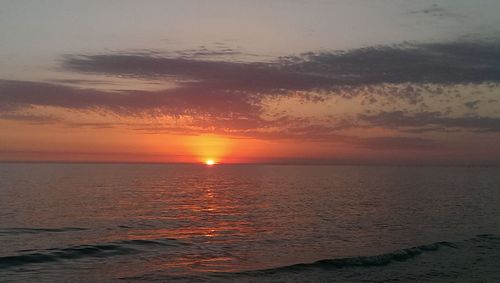 Scenic view of sea at sunset