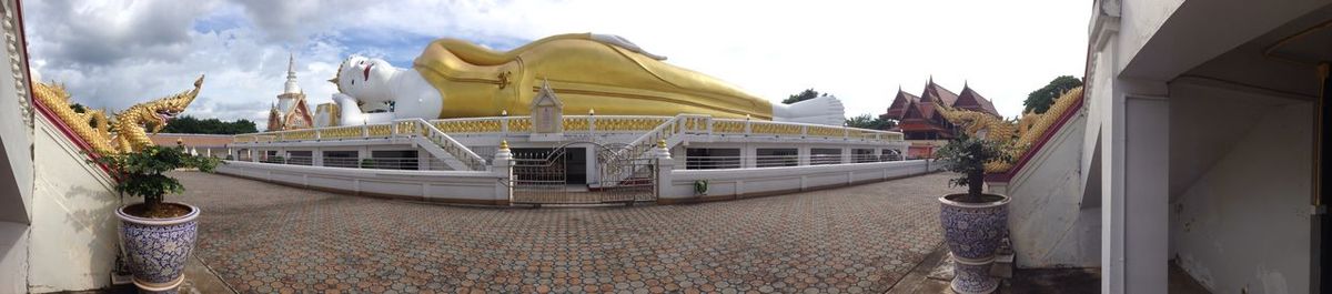 Panoramic view of temple against sky