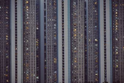 Full frame shot of illuminated residential buildings