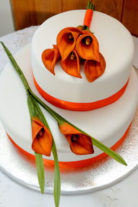 Close-up of pumpkin on plate