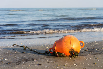 Waste left overboard and returned to the beach